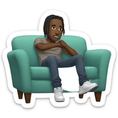 Travis Scott on a couch sticker