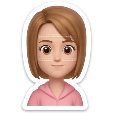 Girl midiendo su rostro sticker