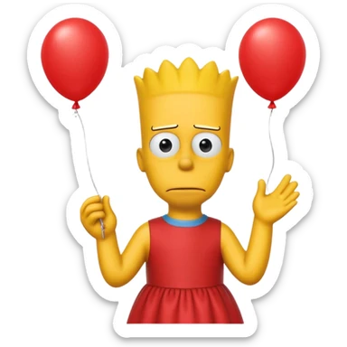 bart Simpson complete yellow with yellow  dress sticker