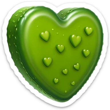 Heart shaped pickle sticker
