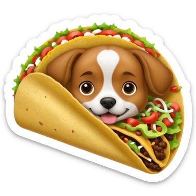 Dog eating a taco  sticker