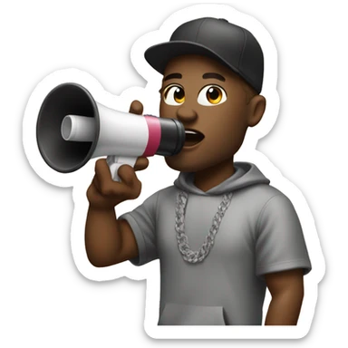 rapper with a megaphone sticker