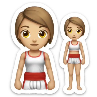 muay thai female white brown hair  sticker