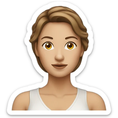 Ukrainian woman with brawn hair sticker