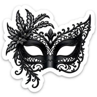 black lace masquerade mask sticker