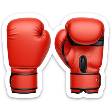 Minimalistic flat vector icon, iOS style, thin black contour on white background. Boxing gloves or a fighter silhouette in stance. sticker