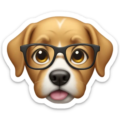 Dog with glasses sticker
