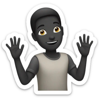 Personne de couleure noire choqué avec les deux mains sur la tête sticker