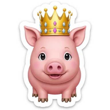 un cochon avec une couronne  sticker
