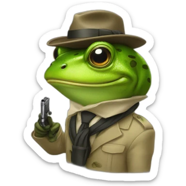 a frog as a spy sticker
