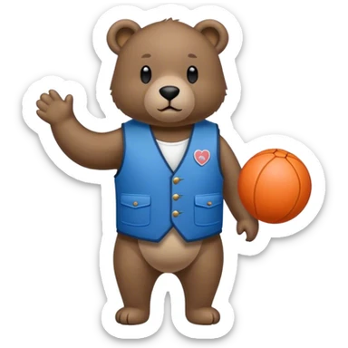 ours debout avec gilet par balle sticker