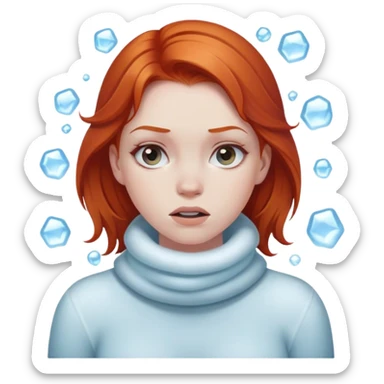 Freezing cold girl redhead sticker
