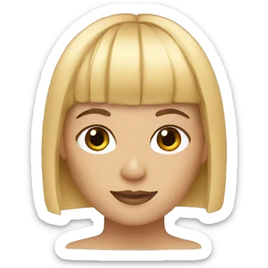 Blonde bangs bob sticker