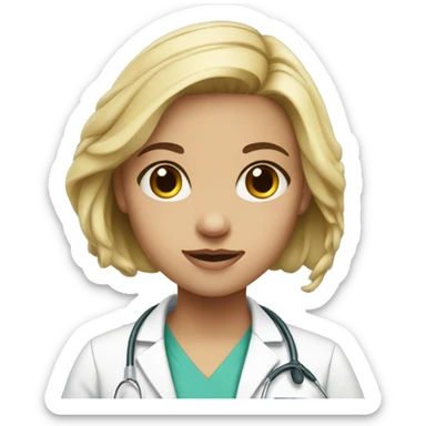 young white surgeon girl sticker