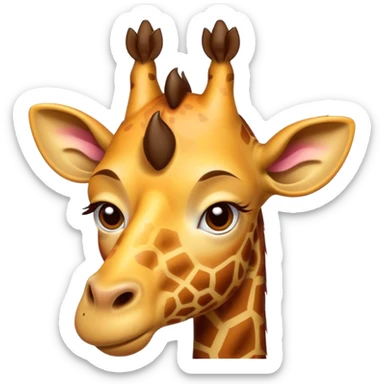 frustrated cartoon giraffe emoji facepalming with one hoof, exaggerated expression with eyes closed, visible sweat drops, comically annoyed mouth shape, thick outlines, vibrant colors sticker