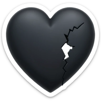 Corazon roto negro sticker