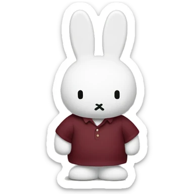 miffy using burgundy shirt and full body sticker