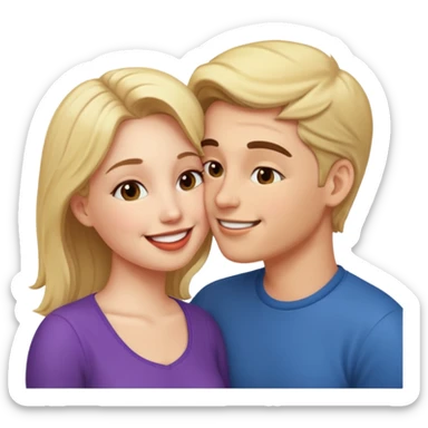 couple kissing sticker