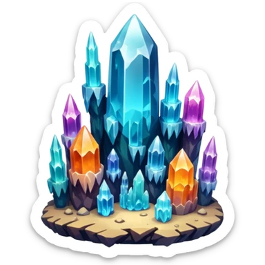 Growing Crystals in a cave sticker