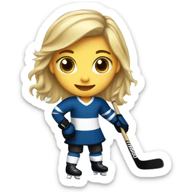 Girl playing hockey sticker
