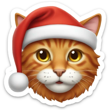 Redhead cat in a Santas hat sticker