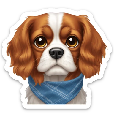 Cavalier King Charles wearing a neckerchief sticker