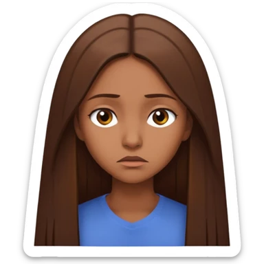 create a woman with brown long sthaight hair who is thinking that she is a bad person sticker