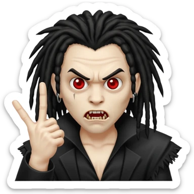 A black vampire with dreads throwing up da middle finger  sticker