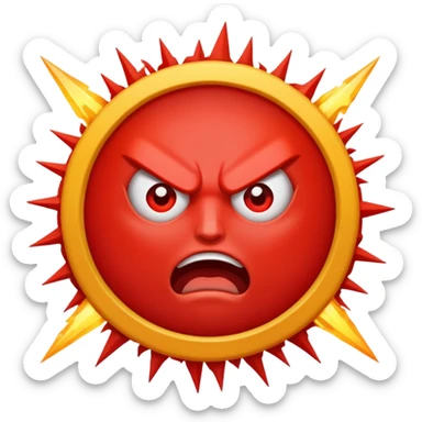 Rayos sentellas con furia rojo que exprese molesta  sticker