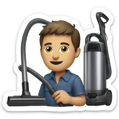 Homme avec un aspirateur dyson sticker