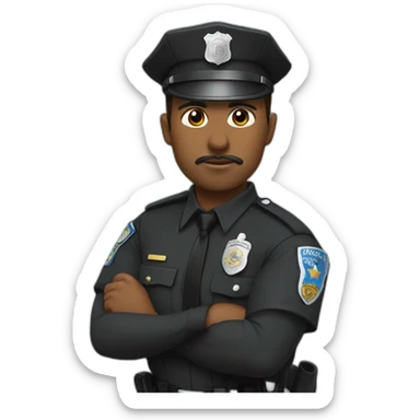 Policía negro y pelado sticker
