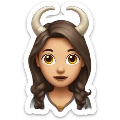girl with horns sticker