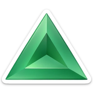 a green upward-pointing triangle sticker