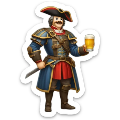 Chevalier de la table ronde avec une biere sticker