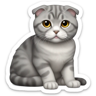 Gray Scottish fold laying  sticker