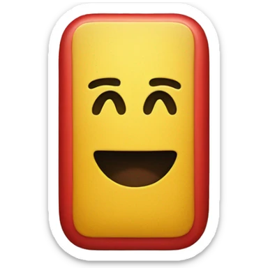 "a black and red rectangle with a medium-sized yellow circle in the middle sticker