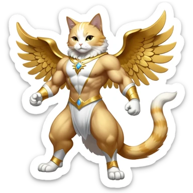 Gay King Kong Super duper Transcendent celestial infinity cosmic galactic energy Mega neon unicorn dragon hydra hyper rare golden penguin Golden Divine god angel Omni Black and white Super muscular Buff sigma Gigachad cat full body tuxedo colored  sticker
