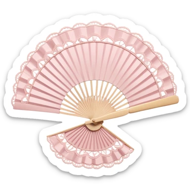 rococo pale pink fan with lace sticker