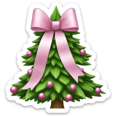 Christmas tree with small pink and white bows  sticker