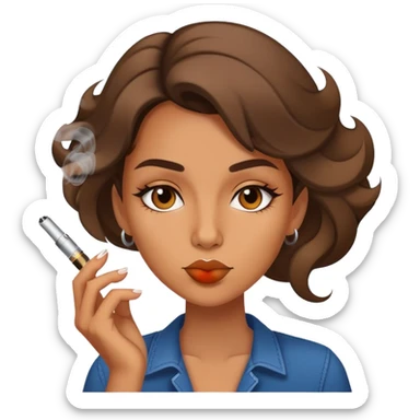 Girl smoking a vape sticker