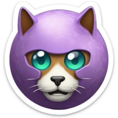 3d sphere with a cartoon sophisticated lever Skeleton Horse skin texture with cat eyes sticker