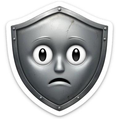 you know the emoji "sadge". i want a shield with that same expression and face :shieldge: like a sad shield but it needs to be sad not smiling sticker