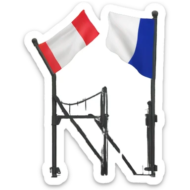 no entry sign over the french flag sticker