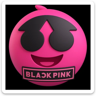 Add the BLACKPINK logo to the object, keep the style consistent with the original image. sticker
