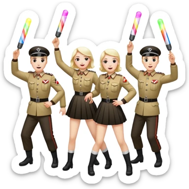 Nazis dancing with glow sticks sticker