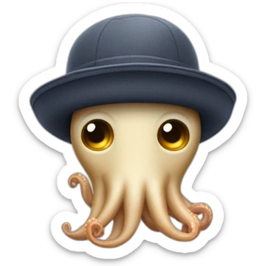 Squid wearing a newsboy cap sticker