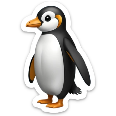 penguin walking to icy mountains sticker