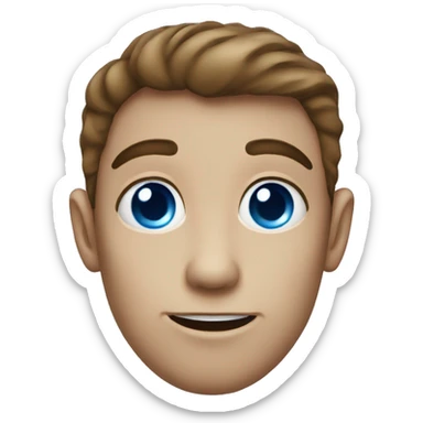 boy with blue eyes big nose bushy eyebrows sticker