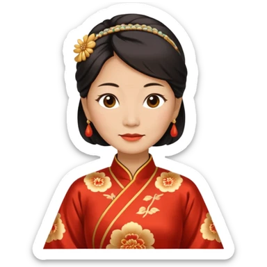 Chinese old woman in her fifties. sticker