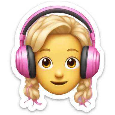pink bow in a headphone sticker